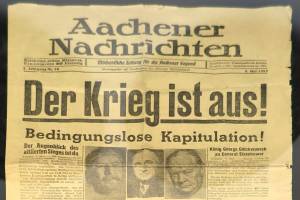 Titelseite der Aachener Nachrichten vom 8. Mai 1945