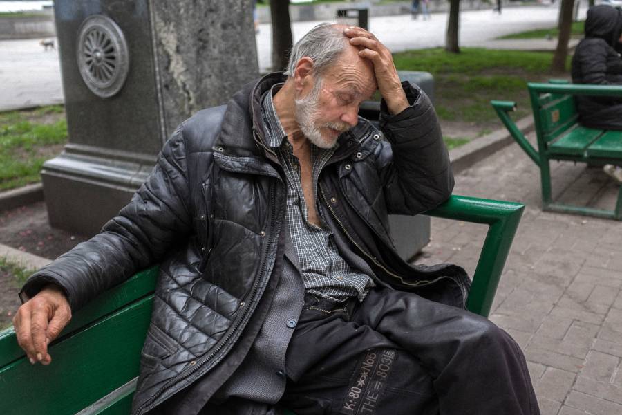 Einer von etwa 20.000 Obdachlosen, die nach inoffziellen Schätzungen in Kiew leben.