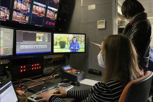 Im ZDF-Regieraum wurden die Bilder für die Liveübertragung ausgewählt.