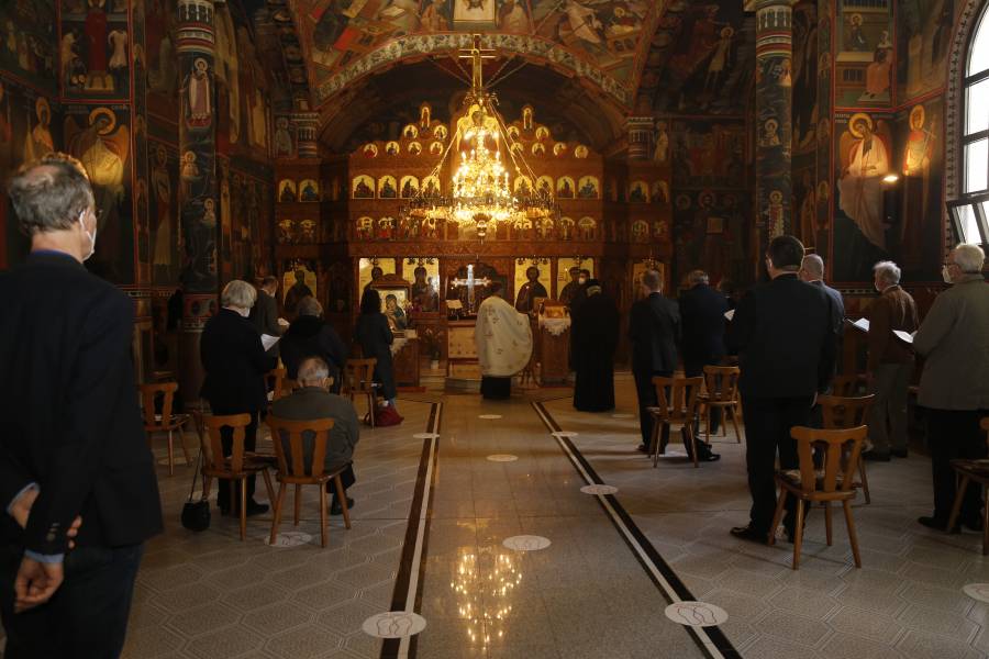 Vesper in der Kathedrale der Rumänischen Orthodoxen Metropolie für Deutschland, Zentral- und Nordeuropa in Nürnberg aus Anlass der Renovabis-Pfingstaktion 2021 am 22.05.2021