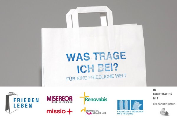 Erwachsen ist das Kunstprojekt aus dem 2020 erstmalig gemeinsam gesetzten Jahresthema „Frieden leben“ der katholischen Hilfswerke und der Diözesen Deutschlands. Zur Auftaktveranstaltung auf dem Münchener Odeonsplatz hatten die drei katholischen Hilfswerke MISEREOR in Bayern, Renovabis und missio München, gemeinsam mit der Abteilung Weltkirche, der Domberg-Akademie der Erzdiözese München und Freising und der Künstler Johannes Volkmann, Künstler und Gründer des Nürnberger Papiertheaters eingeladen.