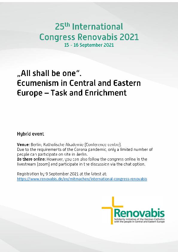 Programme 25th International Congress Renovabis (English)