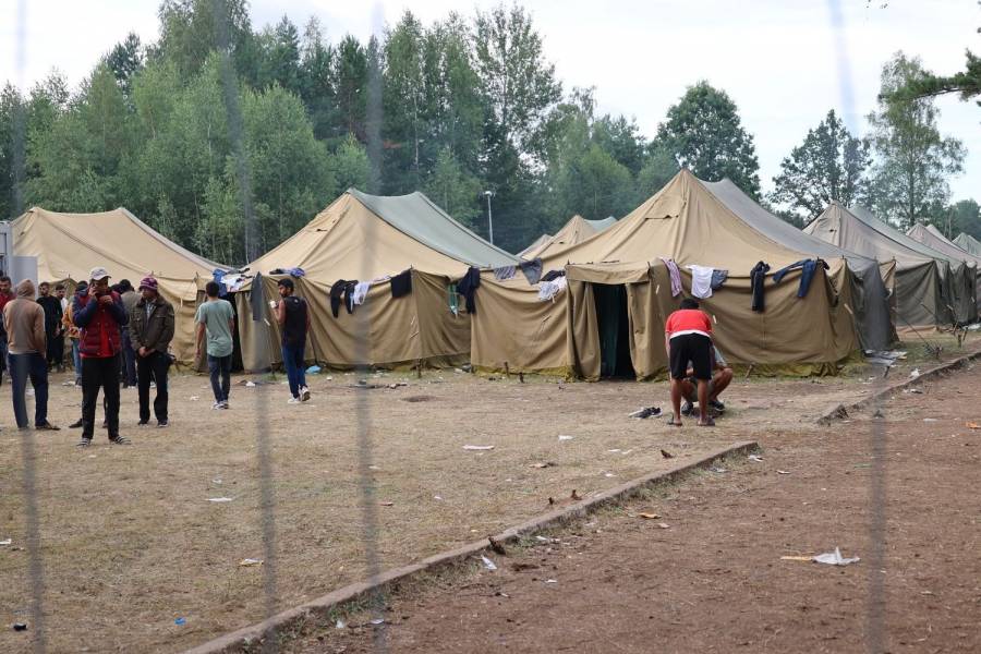 Aufnahmelager für Migranten im litauischen Rudininkai, Juli 2021