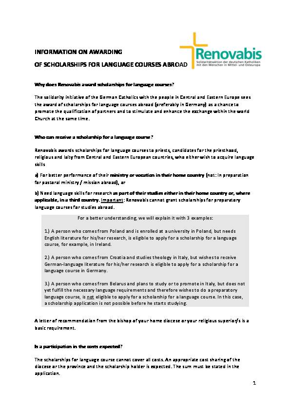 Information on Scholarships for Language Courses