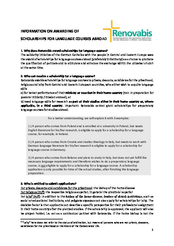 Information on Scholarships for Language Courses