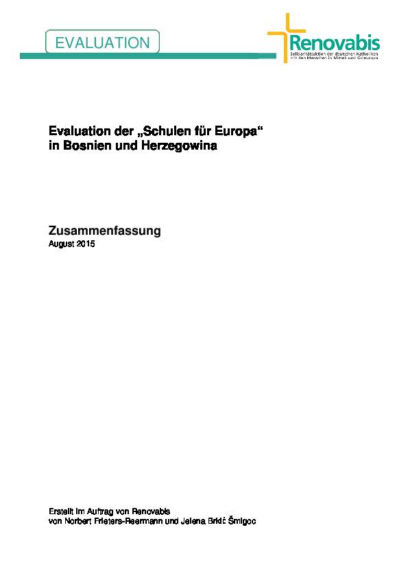 Evaluation der „Schulen für Europa“ in Bosnien und Herzegowina