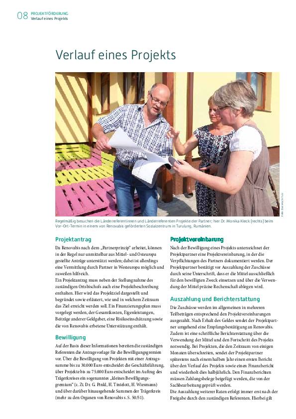 Verlauf eines Projektes bei Renovabis (Auszug aus Jahresbericht 2015)