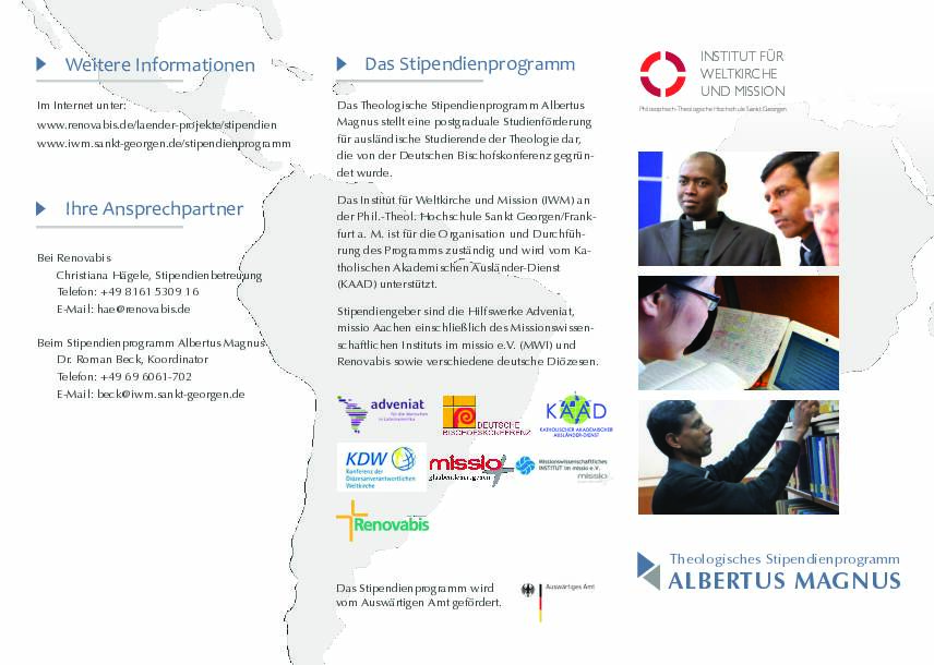 Info zum Theologischen Stipendienprogramm Albertus Magnus