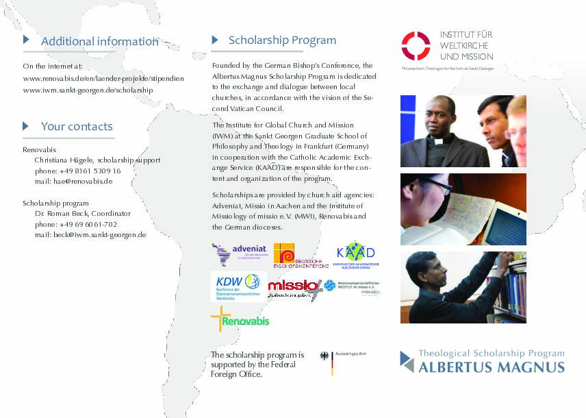 Information on the Albertus Magnus Theological Scholarship Program
