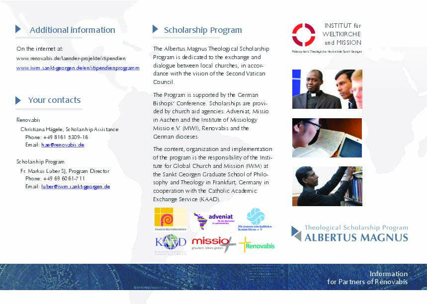 Information on the Albertus Magnus Theological Scholarship Program