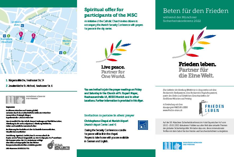 Flyer: Beten für den Frieden