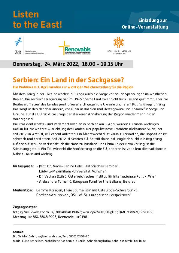 2022-03 Serbien: Ein Land in der Sackgasse?