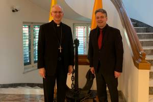 Nuntius Erzbischof Petar Rajič; Renovabis-Geschäftsführer Dr. Markus Ingenlath (links)