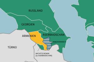 Karte Armenien, Aserbaidschan, Bergkarabach