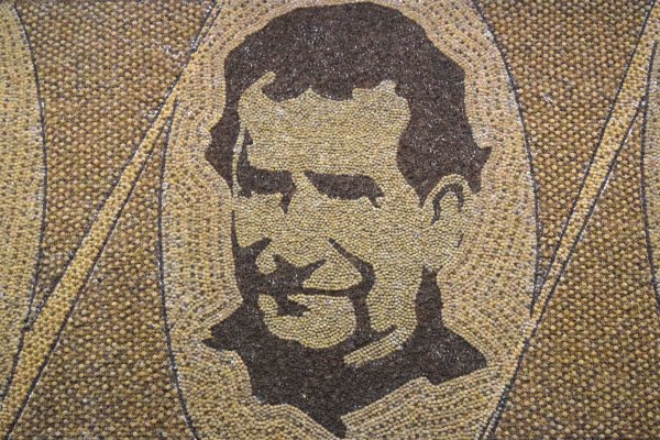 Mosaik aus Tannenzapfen