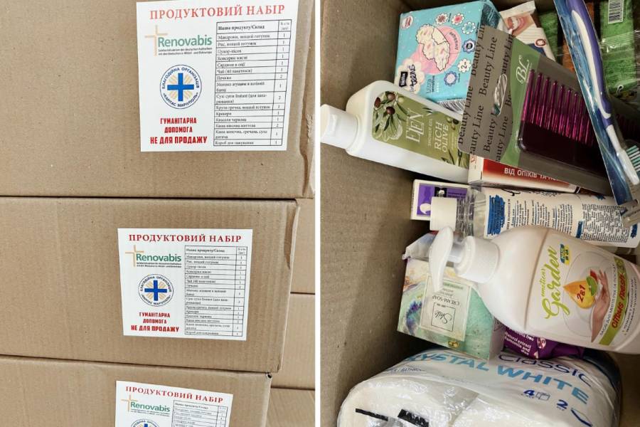 Nothilfe (Lebensmittel und Hygieneartikel) für ukrainische Binnenflüchtlinge