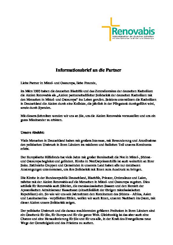 Infobrief für Partner deutsch