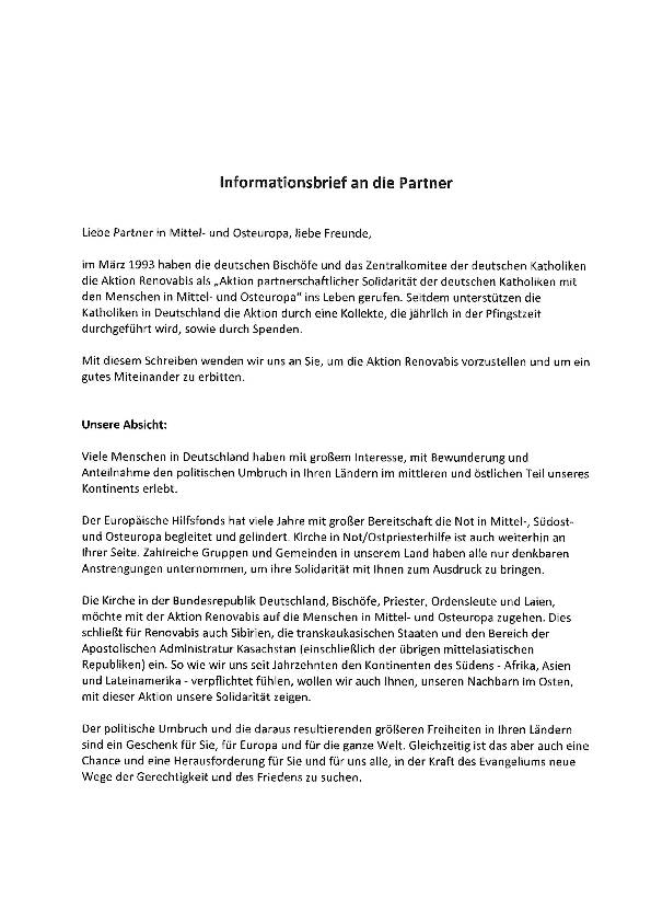 Infobrief für Partner deutsch