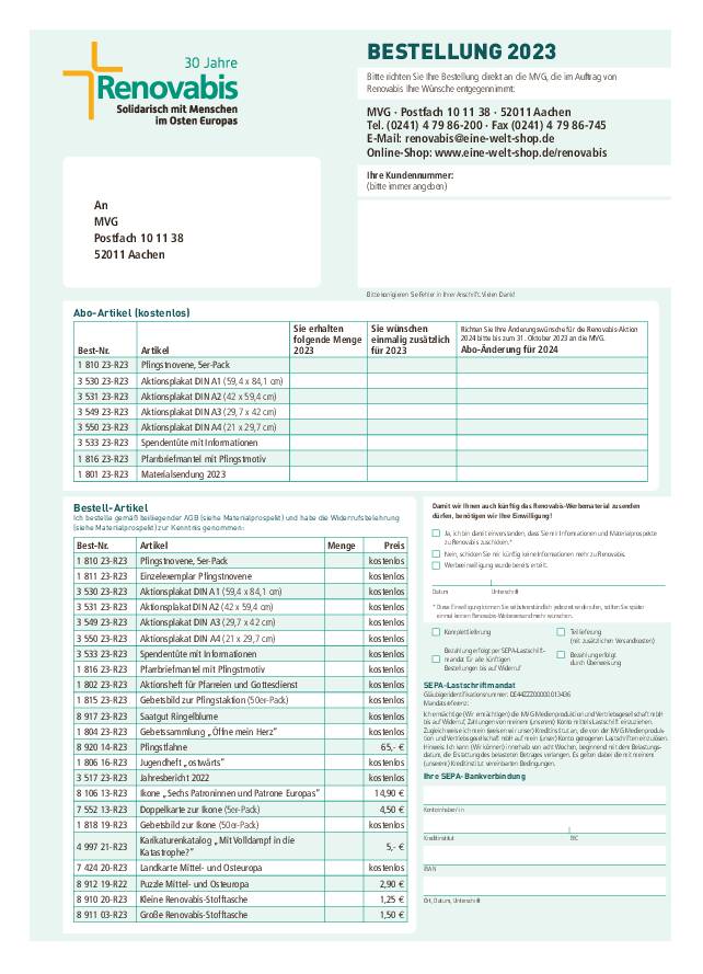 MVG-Bestellschein 2023