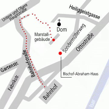 Map of Freising shows the way to Renovabis