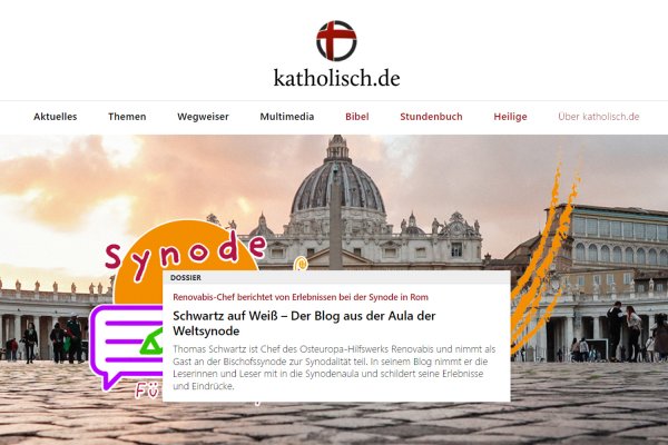 Screenshot Synodenblog auf katholisch.de