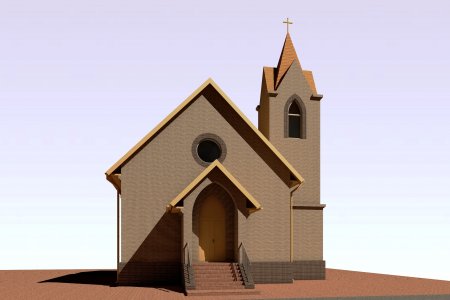 Entwurf der Außenansicht für die neue Kirche in Berdsk.