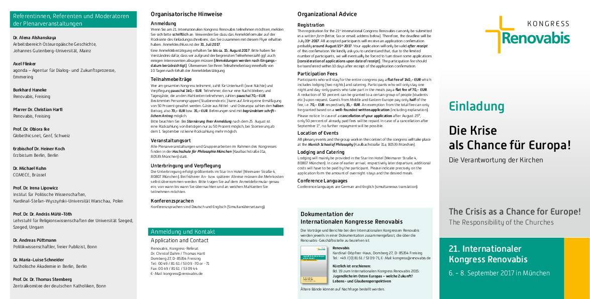 Kongressflyer mit Programm 2017