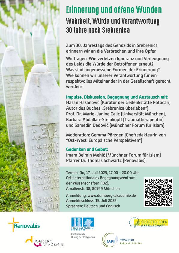 Dialog-Veranstaltung zum Thema 30 Jahre nach Srebrenica