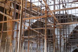 Scaffolding in an Armenian church.