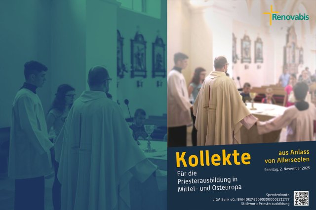 Schaukasten mit Plakat zur Allerseelen-Kollekte