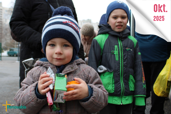 Winterhilfe für Charkiw: 1.600 Familien in der ostukrainischen Großstadt Charkiw sowie in den umliegenden Dörfern bekommen Lebensmittel und Hygieneartikel, damit sie die bevorstehende kalte Jahreszeit gut überstehen. Ihre Spenden bedeuten Sicherheit und Zuversicht inmitten des Krieges.<br><small class="stackrow__imagesource">Quelle: Caritas-Spes Charkiw </small>