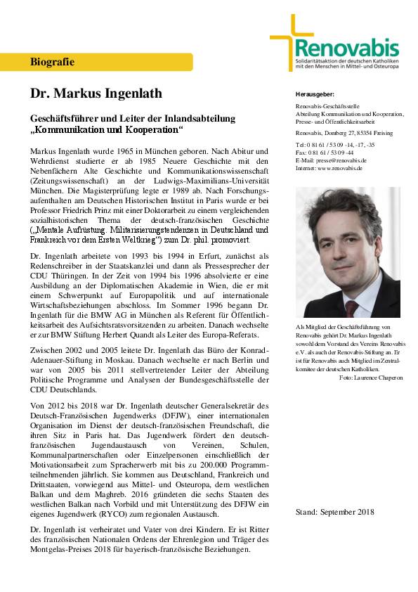 Biografie Dr. Markus Ingenlath