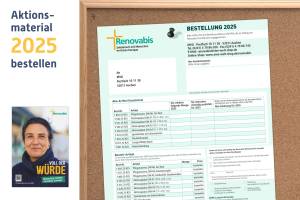 Bestellmöglichkeit für Aktionsmaterial 2025 von Renovabis
Sie können kostenlos Materialien zur Pfingstaktion 2025 von Renovabis bestellen. Dazu gehören unter anderem Plakate, Spendentüten, Blumensamen und Gebetshilfen. Die Aktion trägt den Titel „Voll der Würde – Menschen stärken im Osten Europas“. Sie können das Material online, per E-Mail oder per Post bestellen.
Weitere Informationen erhalten Sie unter:
www.eine-welt-shop.de/renovabis
oder per E-Mail an: renovabis@eine-welt-shop.de