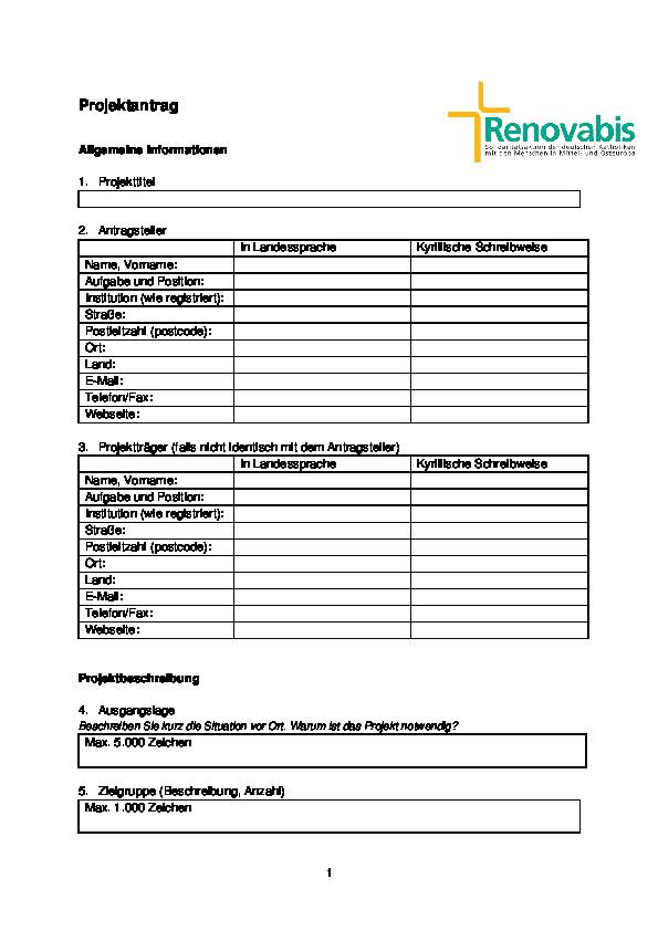 Antragsformular