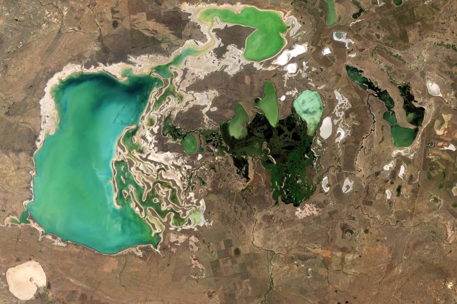 Der Tengissee, ein Salzsee in Kasachstan