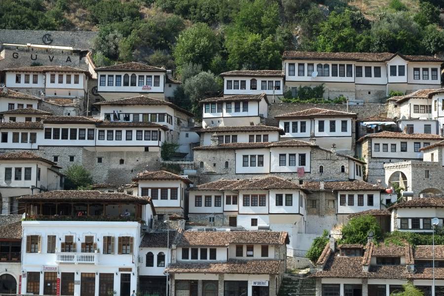 Ansicht von Berat - die Stadt der tausend Fenster