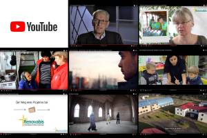 Youtube Logo und Abbildungen von Youtube-Film-Ausschnitten.